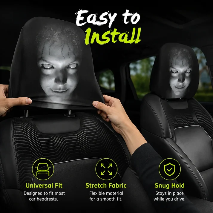 Funny Halloween Car Headrest Covers  (2-Pack)