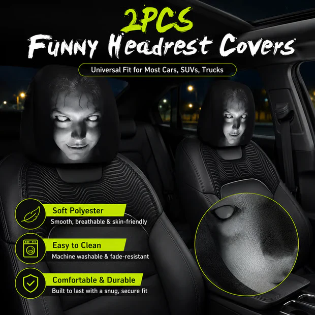 Funny Halloween Car Headrest Covers  (2-Pack)