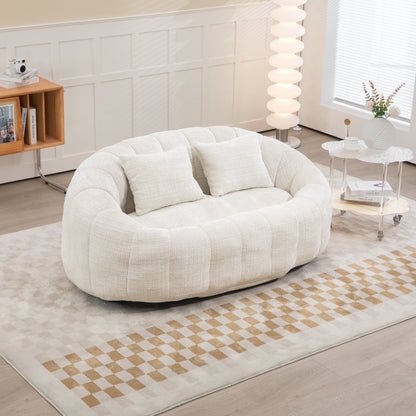 COOLMORE Bean Bag sofa Lazy Sofa Durable Comfort Lounger High Back Bean Bag Chair Couch for Adults and Kids, Indoor & Outdoor, Accent Floor Soft Lounge Chair (Beige chenille) - Usofuns