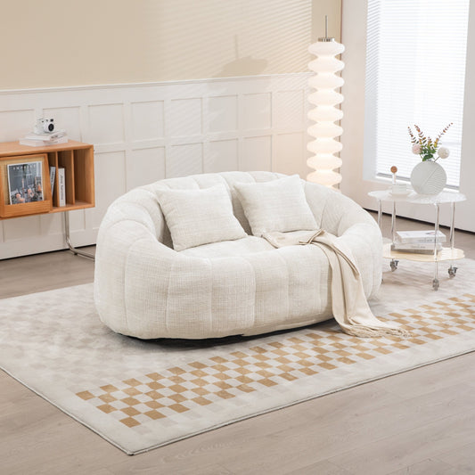 COOLMORE Bean Bag sofa Lazy Sofa Durable Comfort Lounger High Back Bean Bag Chair Couch for Adults and Kids, Indoor & Outdoor, Accent Floor Soft Lounge Chair (Beige chenille) - Usofuns