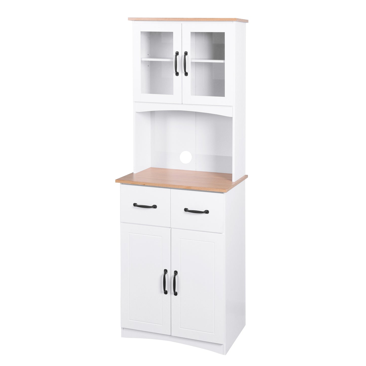 Double Layer White Kitchen Cabinet with Drawer