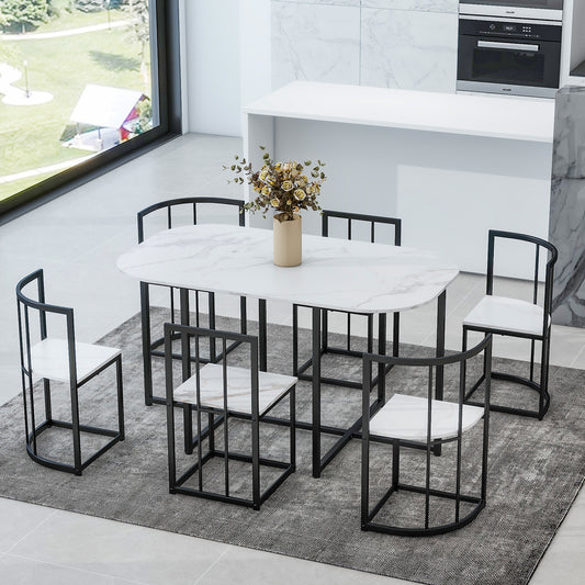 Compact Dining Table Set for 6