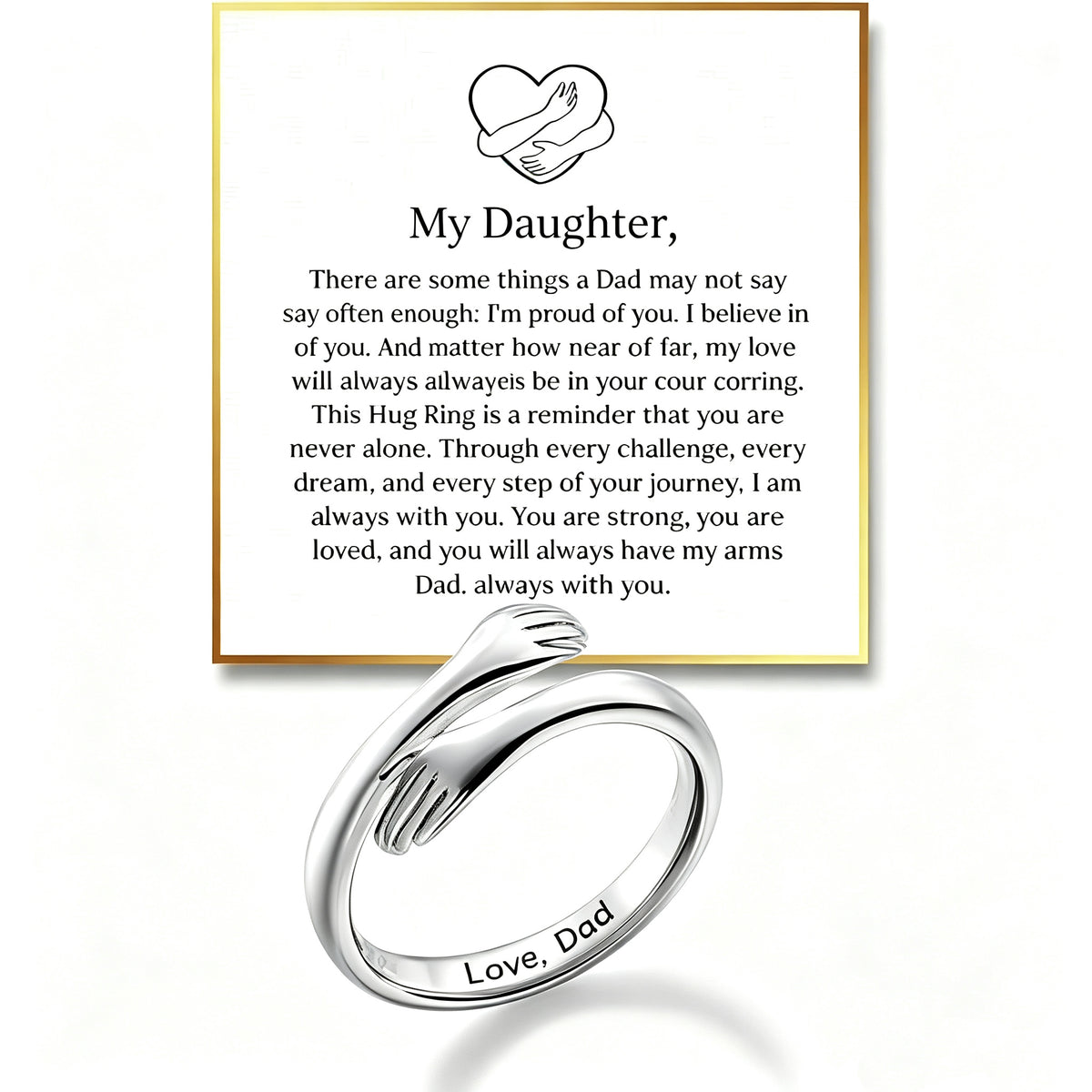 Adjustable Dad & Daughter Hug Ring