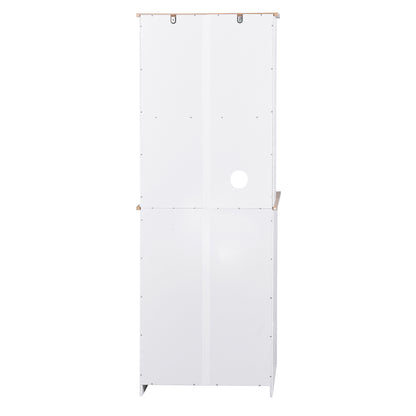 Double Layer White Kitchen Cabinet with Drawer