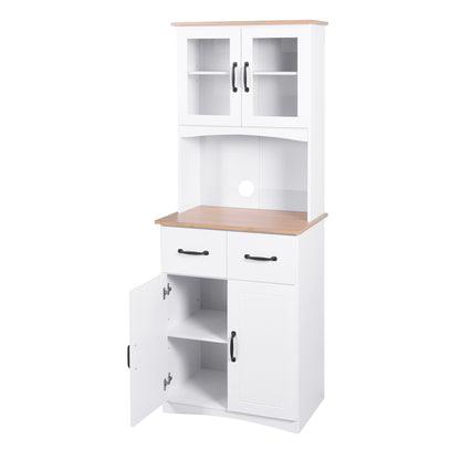 Double Layer White Kitchen Cabinet with Drawer