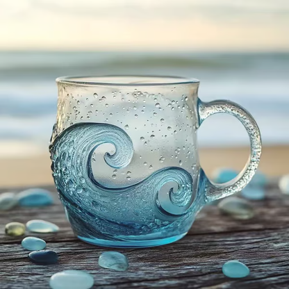 handmade sea glass wave cup