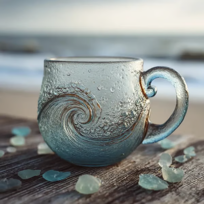 handmade sea glass wave cup