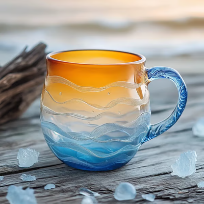 handmade sea glass wave cup