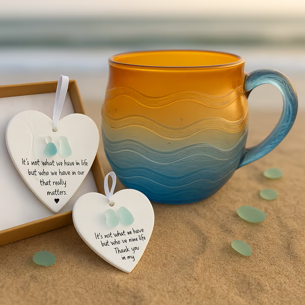 handmade sea glass wave cup