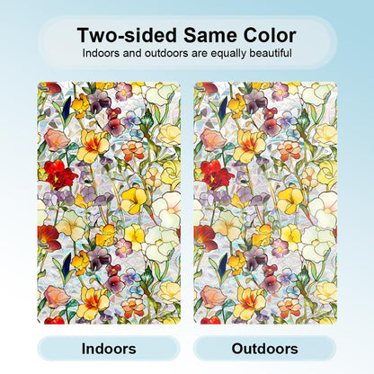 Floral Window Privacy Frosted Stained Glass Film