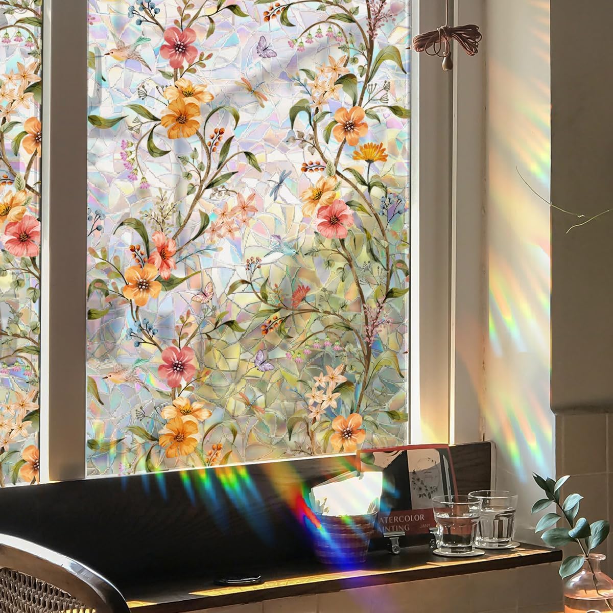 Stained Wildflower Window Film