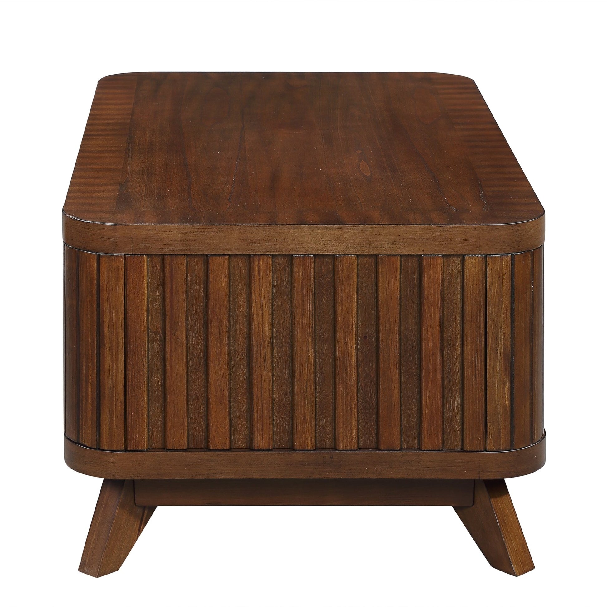 Rectangular Wood Coffee Table for Living Room, 41.5 - Inch Coffee Table with Solid Wood Legs, Wood Center Table Tea Table with Open Storage Shelf. Easy Assembly, Espresso - Usofuns