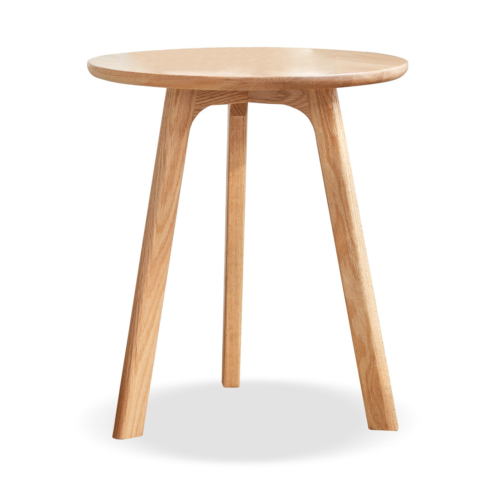 Round End Table - Small End Table Side Table Coffee Table Bedside Table Night Stand for Living Room Bedroom & Balcony, 100% Natural Solid Oak Wood Easy to Assemble - Usofuns