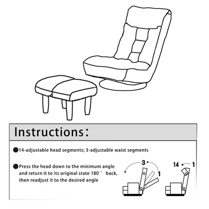 Single sofa reclining chair Japanese chair lazy sofa tatami balcony reclining chair leisure sofa adjustable chair - Usofuns