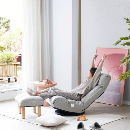 Single sofa reclining chair Japanese chair lazy sofa tatami balcony reclining chair leisure sofa adjustable chair - Usofuns