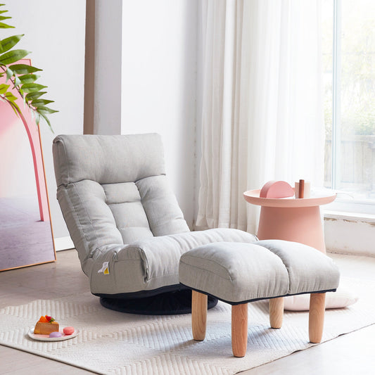 Single sofa reclining chair Japanese chair lazy sofa tatami balcony reclining chair leisure sofa adjustable chair - Usofuns
