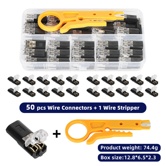 2-Pin Solderless Connector for LED Light Strips (18–22 AWG)