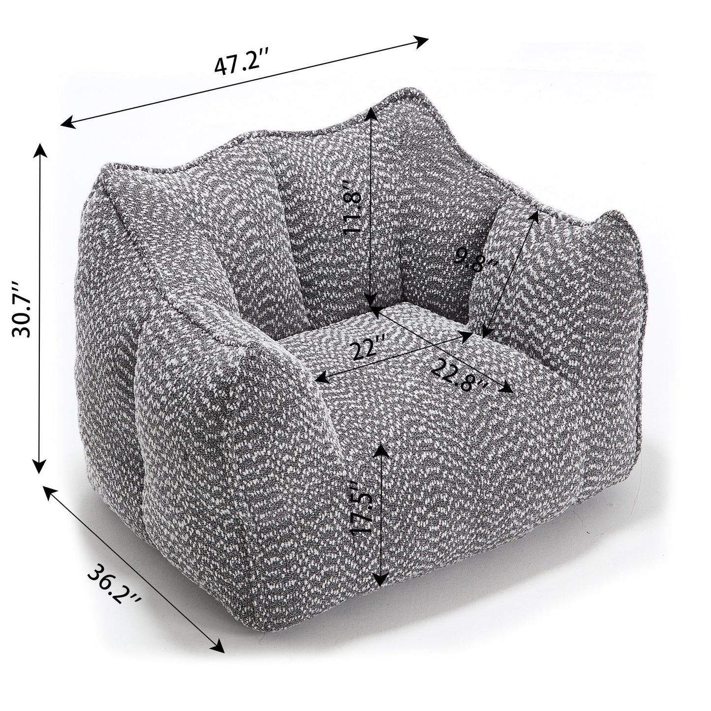 Sofa chairs with highly resilient foam for living rooms and bedrooms, comfortable square lazy sofas, sofas for adults to play, read and watch TV - Usofuns